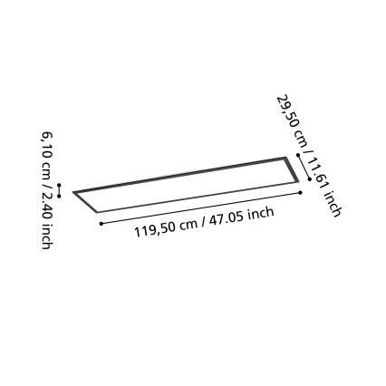 Eglo - LED RGBW himennettävä pinta-asennettava paneeli LED/34W/230V 2700-6500K 120x30 cm musta