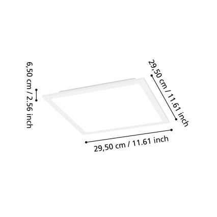 Eglo - LED RGBW himmennettävä kattovalaisin LED/14W/230V 2700-6500K 30x30 cm valkoinen