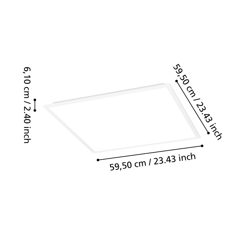 Eglo - LED RGBW himmennettävä pinta-asennettava paneeli LED/33W/230V 2700-6500K 60x60 cm valkoinen