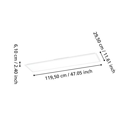 Eglo - himmennettävä LED RGBW pintakiinnitteinen paneeli LED/34W/230V 2700-6500K 120x30 cm valkoinen
