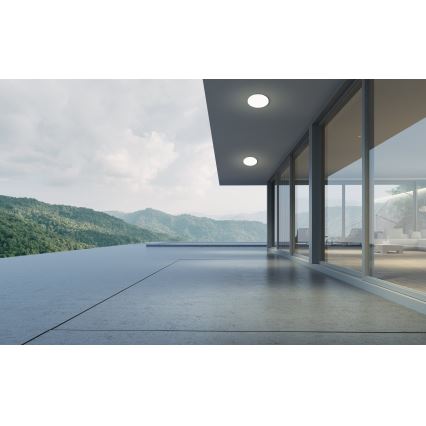 Eglo - LED-kylpyhuoneen kattovalaisin liiketunnistimella ja hämäräkytkimellä LED/18W/230V halkaisija 31 cm IP54 valkoinen