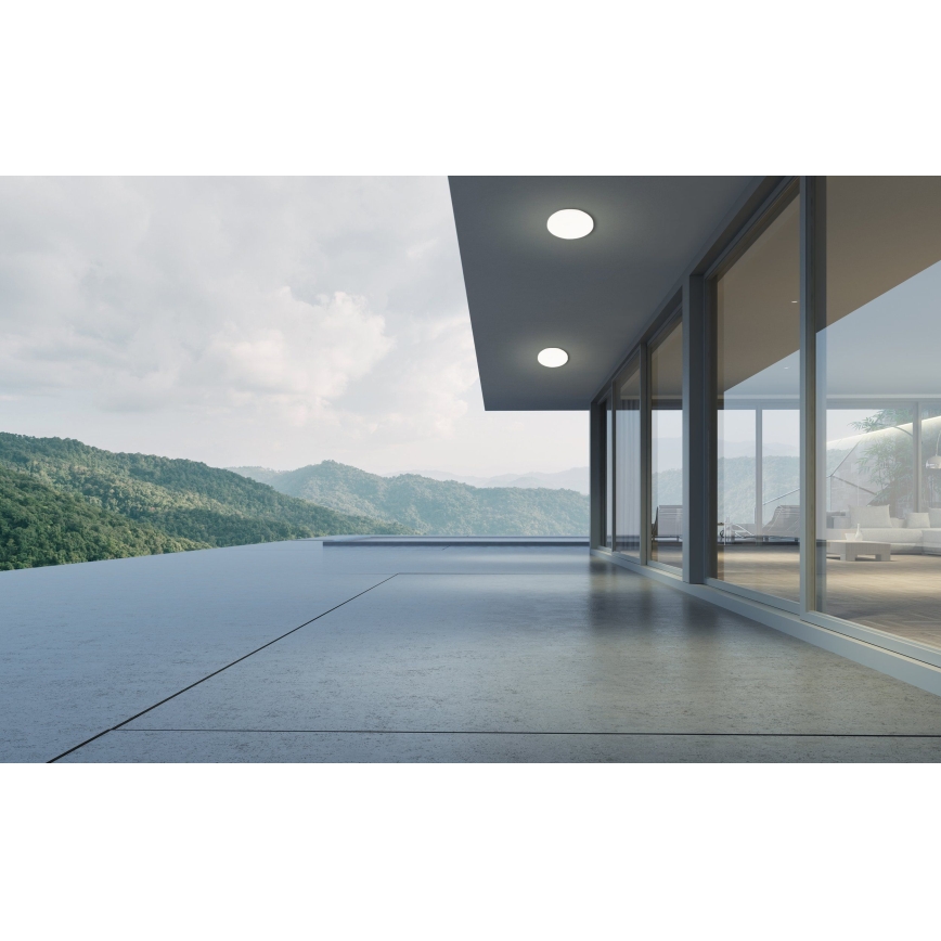 Eglo - LED-kylpyhuoneen kattovalaisin liiketunnistimella ja hämäräkytkimellä LED/18W/230V halkaisija 31 cm IP54 valkoinen