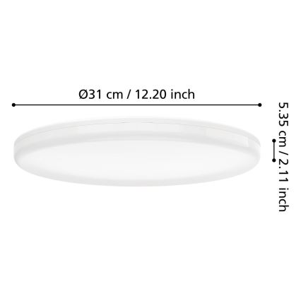 Eglo - LED-kattovalaisin kylpyhuoneeseen liiketunnistimella LED/20W/230V 2700/4000/6500K Ø 31 cm IP54 valkoinen