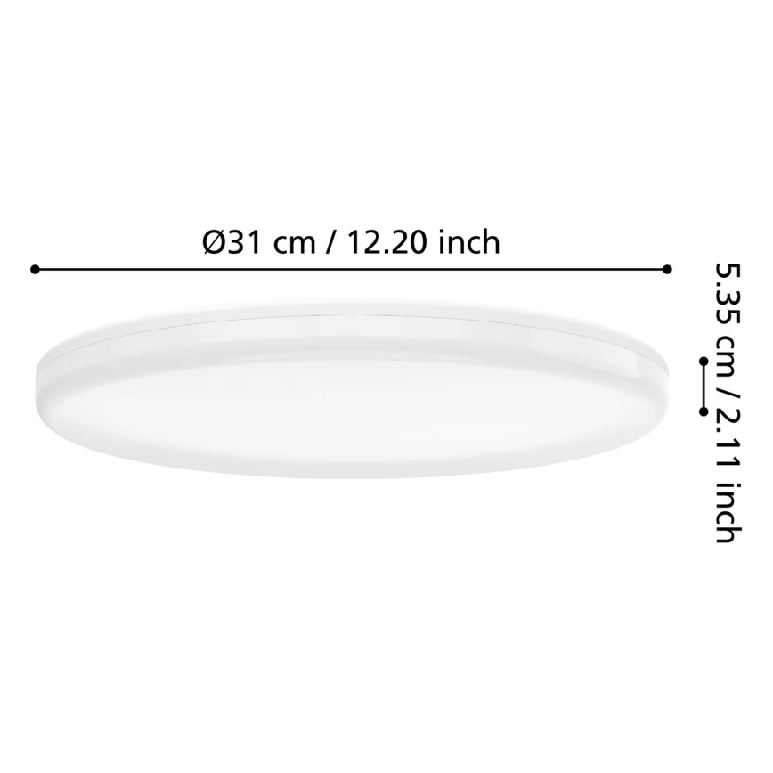 Eglo - LED-kattovalaisin kylpyhuoneeseen liiketunnistimella LED/20W/230V 2700/4000/6500K Ø 31 cm IP54 valkoinen