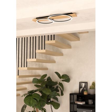 Eglo - LED-kattovalaisin 2xLED/12W/230V 3000K beige/musta