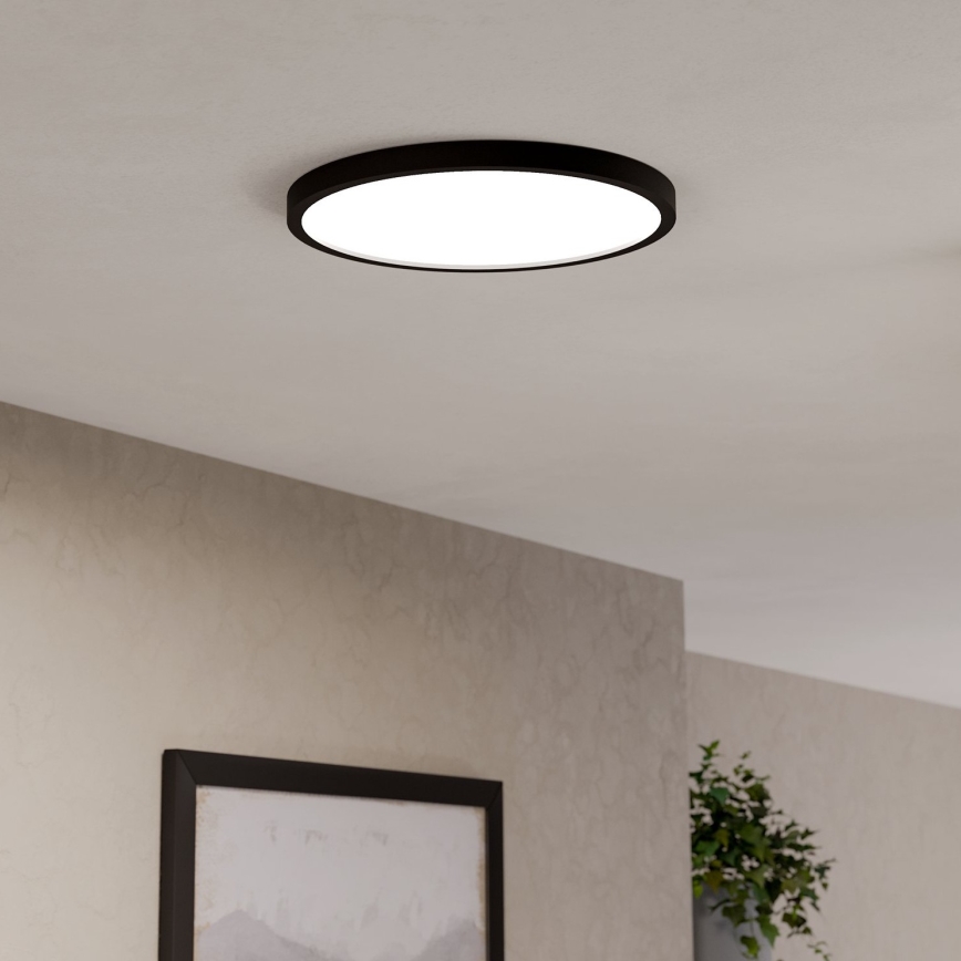 Eglo - LED RGBW himmennettävä kylpyhuoneen kattovalaisin, LED/17,5 W/230 V, 2700–6500 K, Ø 39,9 cm, IP44, musta