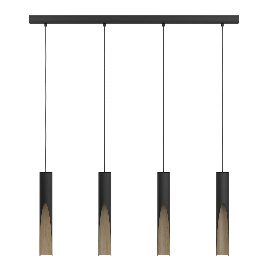 Eglo - LED-kattokruunu johdossa 4xGU10/4,5W/230V 3000K musta/ruskea