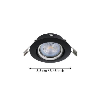 Eglo - SETTI 3x LED upotettava valo 1xGU10/4W/230V musta