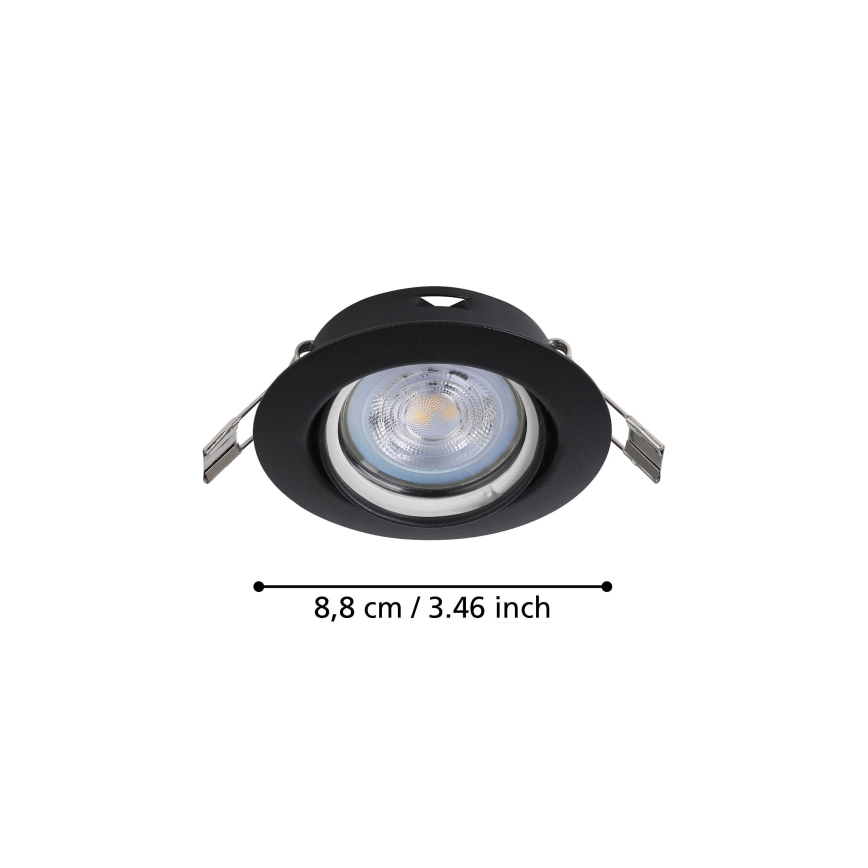 Eglo - SETTI 3x LED upotettava valo 1xGU10/4W/230V musta