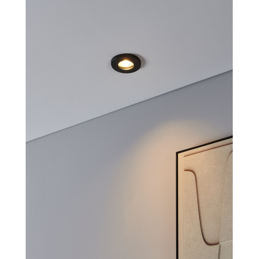 Eglo - SETTI 3xLED Kylpyhuoneen upotettu valo 1xGU10/4W/230V IP44 musta