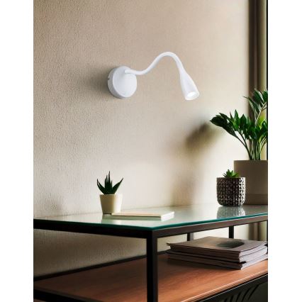 Eglo - LED-joustava seinävalaisin USB-liitännällä, 3,8 W, 230 V, valkoinen