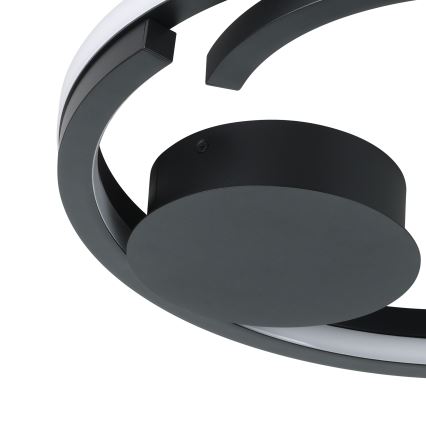 Eglo - LED-himmennettävä kattovalaisin 2 x LED / 20 W / 230 V, 2700–6500 K, halkaisija 48 cm, musta + kaukosäädin