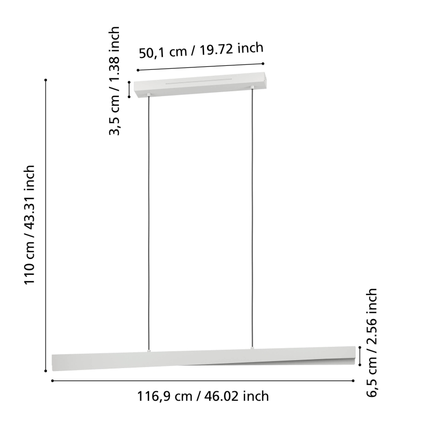 Eglo - LED RGBW himmennettävä riippuvalaisin vaijerilla LED/19W/230V 2700-6500K harmaa