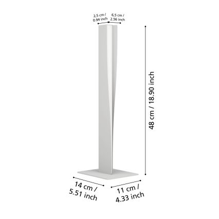 Eglo - LED RGBW himmennettävä pöytälamppu LED/9W/230V 2700-6500K harmaa
