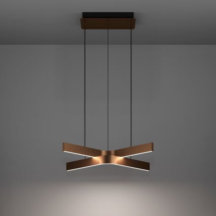 Eglo - himmennettävä LED RGBW -riippuvalaisin vaijerilla 2xLED/18W/230V kupari/musta