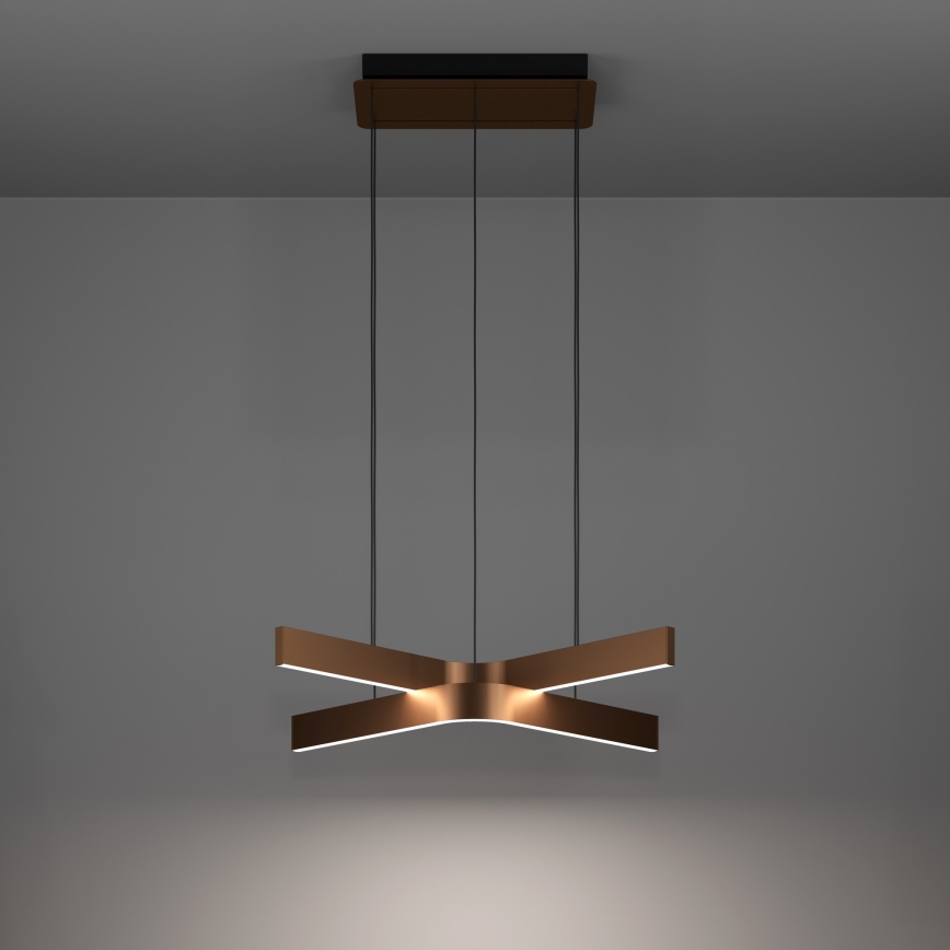Eglo - himmennettävä LED RGBW -riippuvalaisin vaijerilla 2xLED/18W/230V kupari/musta