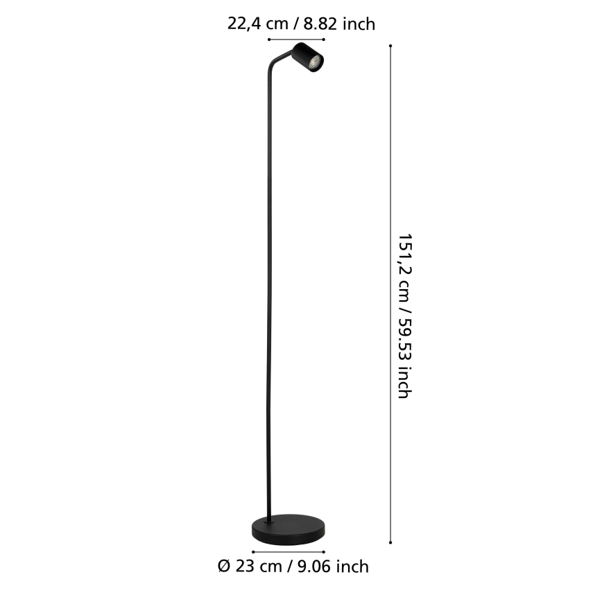 Eglo - Lattiavalaisin 1xGU10/5W/230V musta