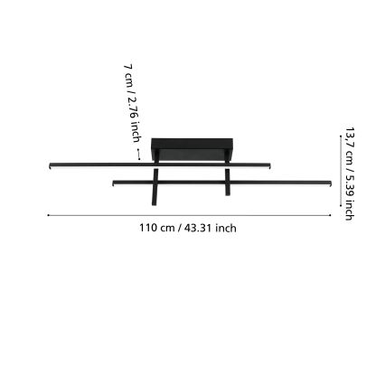 Eglo - LED-kattovalaisin 20W/230V, musta
