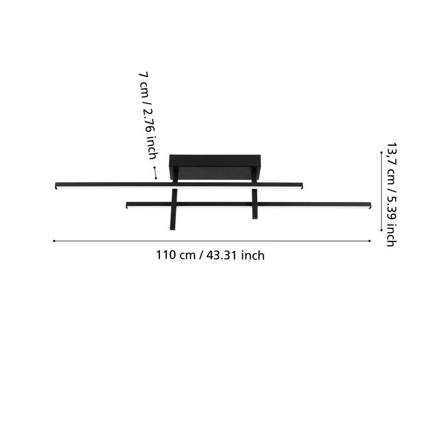 Eglo - LED-kattovalaisin 20W/230V, musta