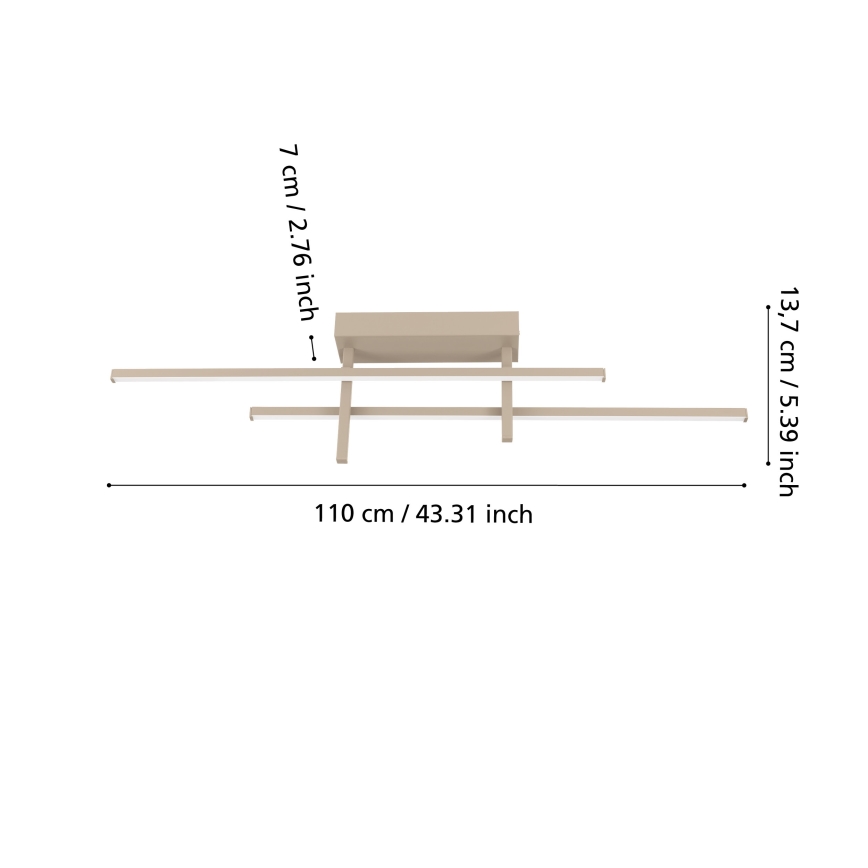 Eglo - LED-kattovalaisin LED/20W/230V beige