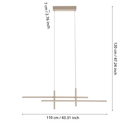 Eglo - LED-riippuvalaisin vaijerilla LED/20W/230V beige