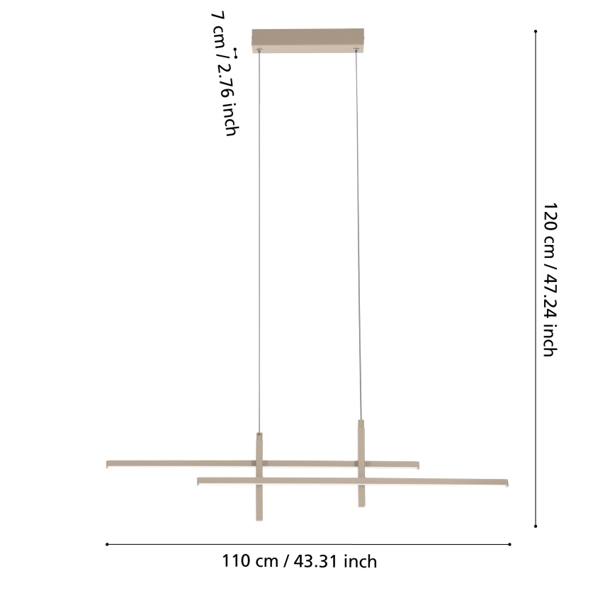 Eglo - LED-riippuvalaisin vaijerilla LED/20W/230V beige