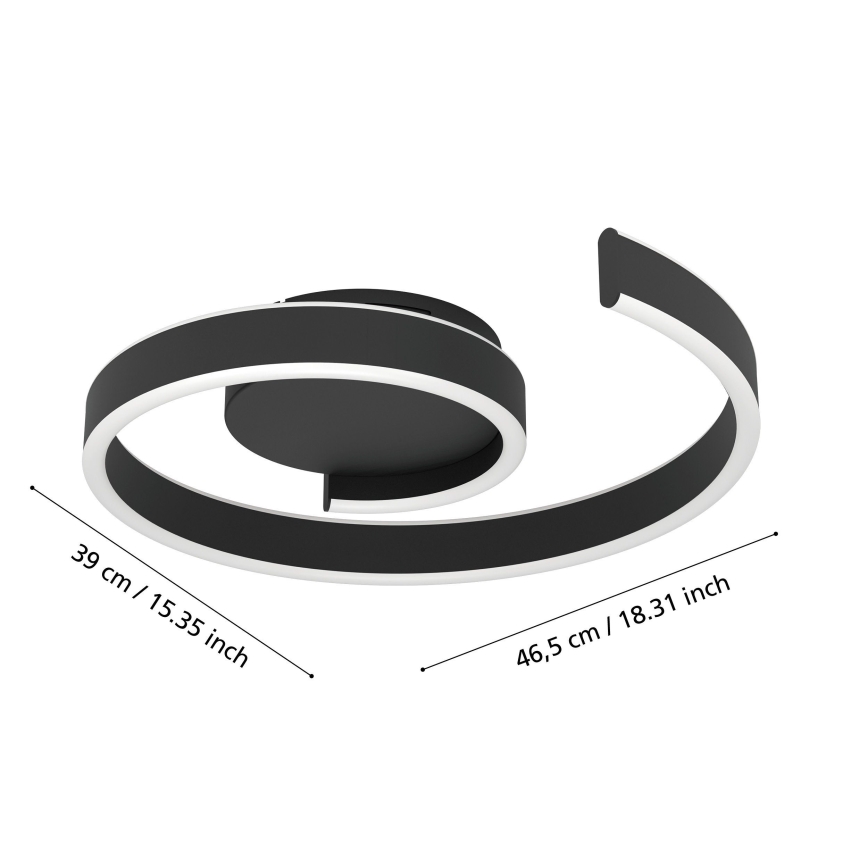 Eglo - LED RGBW himmennettävä kattovalaisin LED/37W/230V 3000-6500K musta
