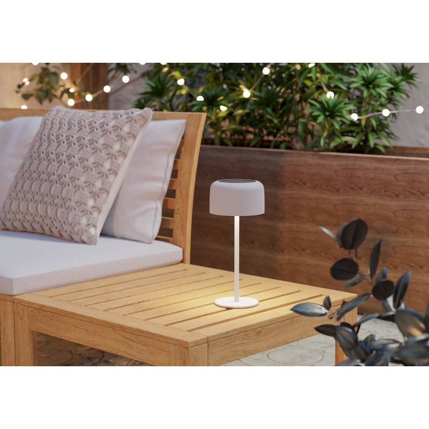 Eglo - LED-aurinkokennolla ladattava kosketustoiminen pöytälamppu LED/2,8W/3,7V 1800 mAh IP44 valkoinen