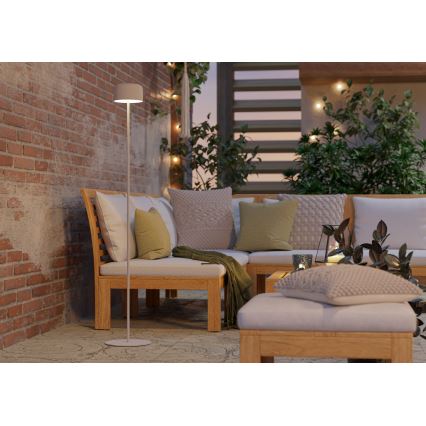 Eglo - LED aurinkokennolla ladattava kosketusohjattu lattiavalaisin LED/2,8W/3,7V 1800 mAh IP44 valkoinen