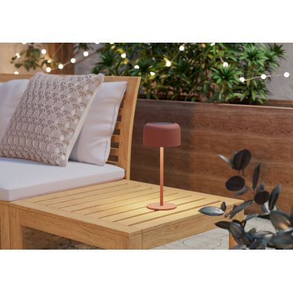 Eglo - LED aurinkokennolla ladattava kosketuskäyttöinen pöytälamppu LED/2,8W/3,7V 1800 mAh IP44 oranssi
