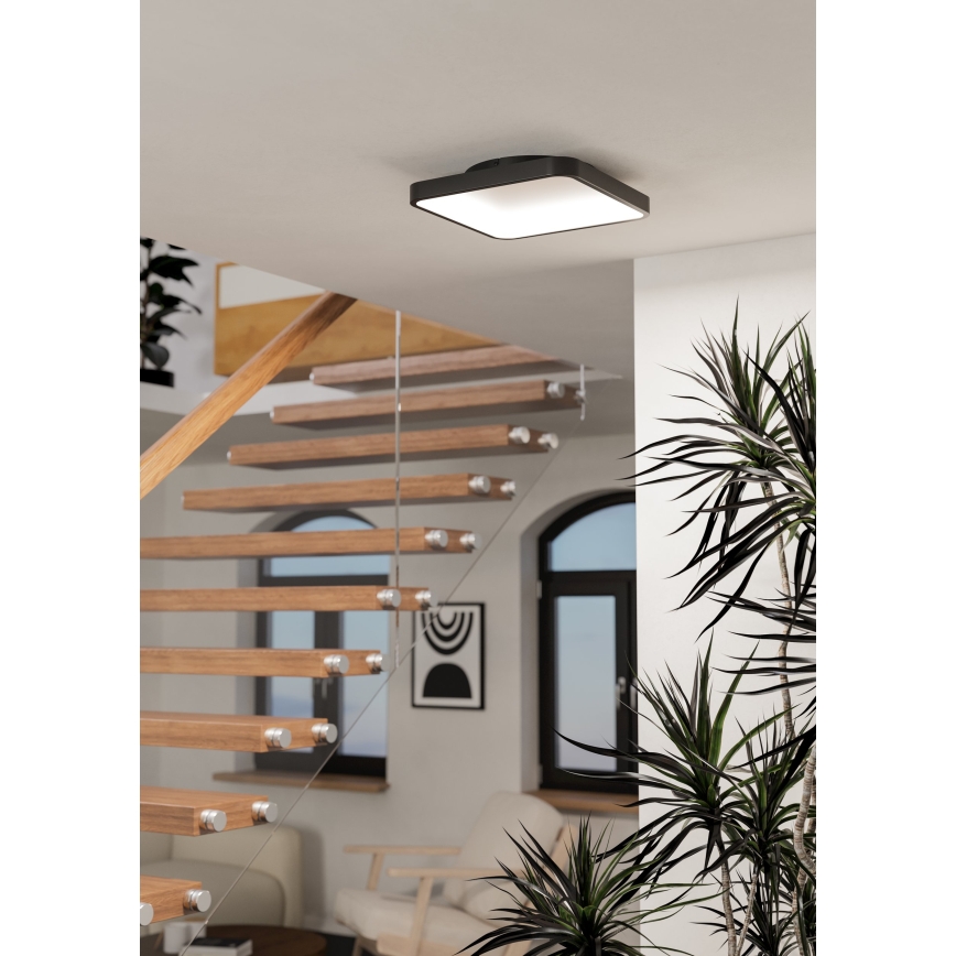Eglo - LED RGBW himmennettävä kattovalaisin LED/20W/230V 2700-6500K 35x35 cm musta