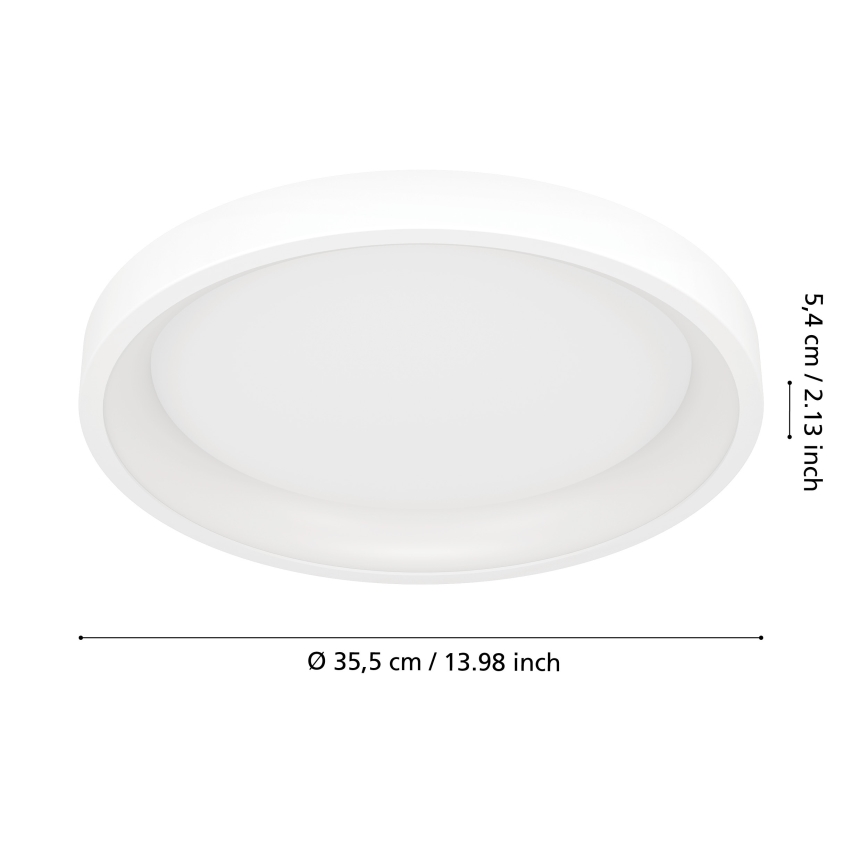 Eglo - LED RGBW himmennettävä kattovalaisin LED/19,6W/230V 2700-6500K halkaisija 35 cm valkoinen