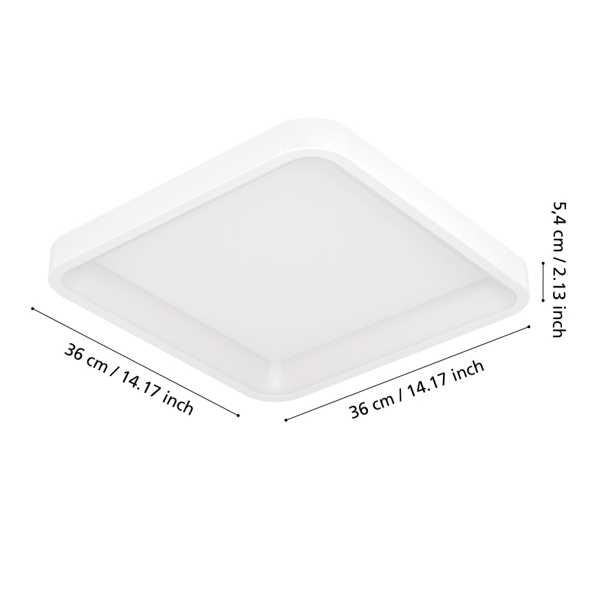 Eglo - LED RGBW himmennettävä kattovalaisin LED/20W/230V 2700-6500K 35x35 cm valkoinen