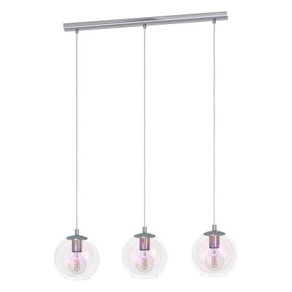 Eglo - Riippuvalaisin vaijerilla 3xE27/60W/230V kiiltävä kromi