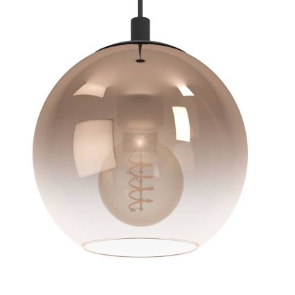 Eglo - Riippuvalaisin kaapelilla 1xE27/60W/230V musta/beige/savunvärinen