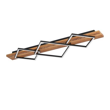 Eglo - LED-kattovalaisin 2xLED/13W/230V + LED/16W musta/ruskea