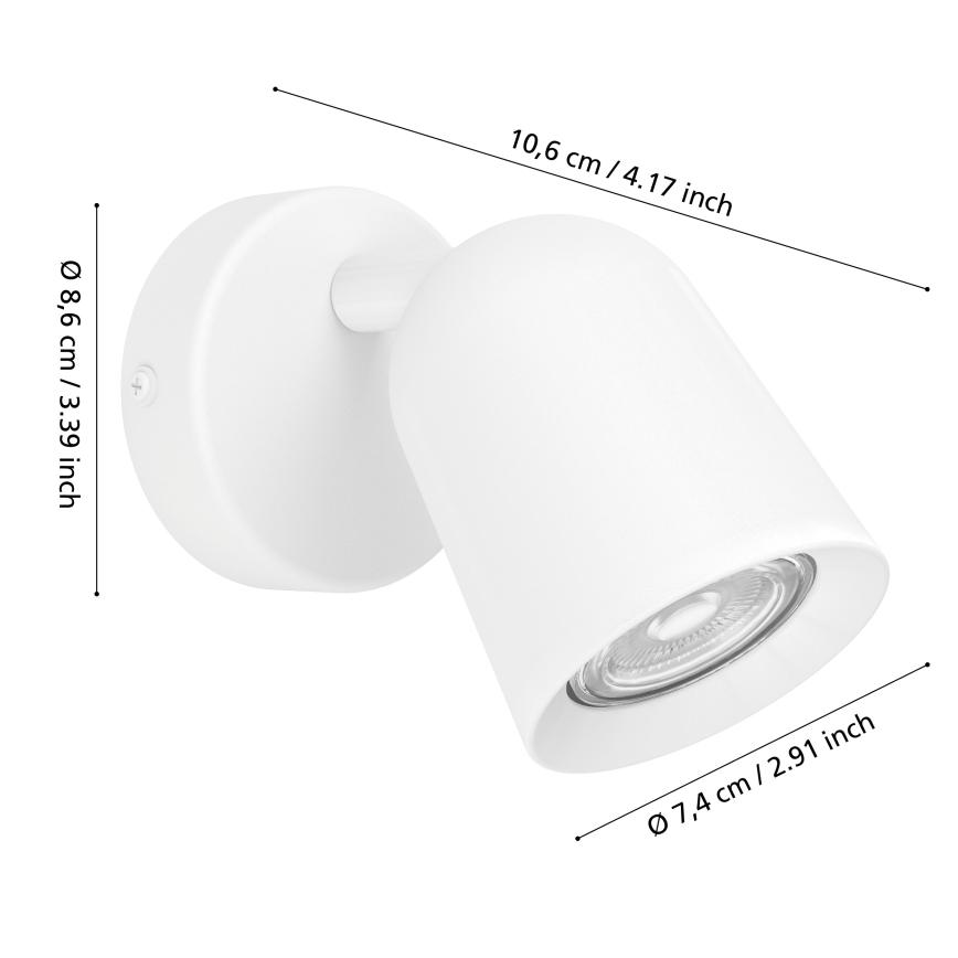 Eglo - Seinään asennettava kohdevalaisin 1xGU10/5W/230V valkoinen