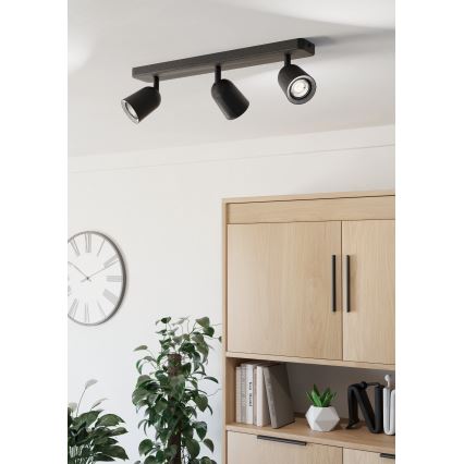 Eglo - Kohdevalaisin 3xGU10/10W/230V musta