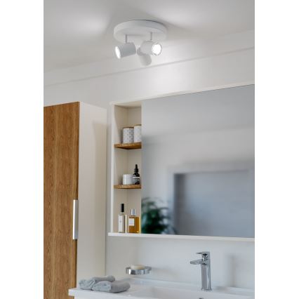 Eglo - kylpyhuoneen kohdevalaisin 3x GU10/5W/230V Ø 25 cm IP44 valkoinen