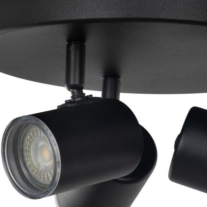Eglo - Kylpyhuoneen spottivalaisin 3xGU10/5W/230V halkaisija 25 cm IP44 musta