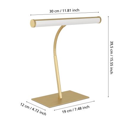Eglo - LED-himmennettävä kosketuspöytälamppu LED/5W/230V 2700/4000/6500K kultainen