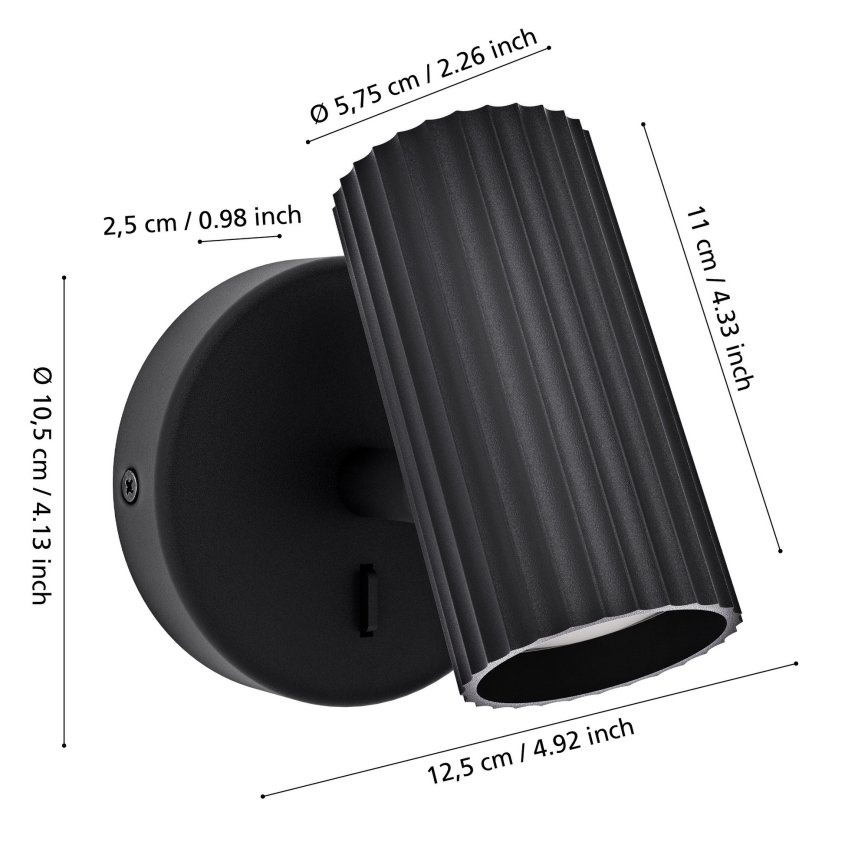 Eglo - Seinäspotti 1xGU10/5W/230V musta