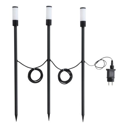 Eglo - Setti 3x LED-ulkovalaisin LED/1W/230V IP44 musta