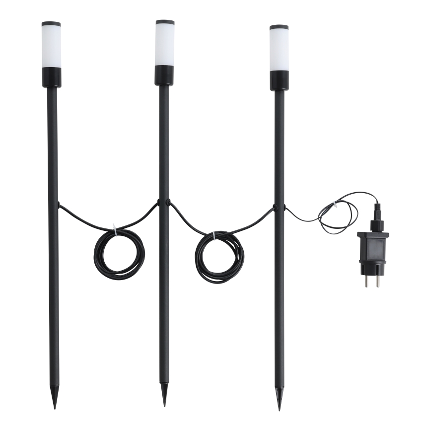 Eglo - Setti 3x LED-ulkovalaisin LED/1W/230V IP44 musta