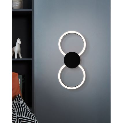 Eglo - LED-seinävalaisin LED/20W/230V + LED/0,91W musta