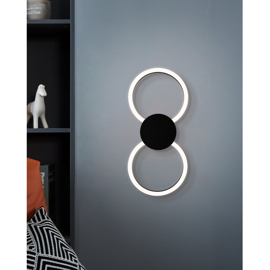 Eglo - LED-seinävalaisin LED/20W/230V + LED/0,91W musta