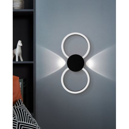 Eglo - LED-seinävalaisin LED/20W/230V + LED/0,91W musta