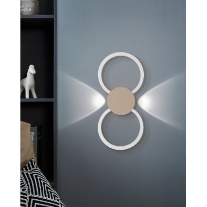 Eglo - LED-seinävalaisin LED/20W/230V + LED/0,91W beige