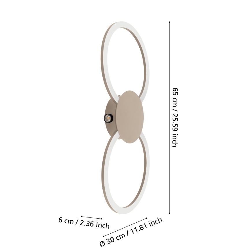 Eglo - LED-seinävalaisin LED/20W/230V + LED/0,91W beige