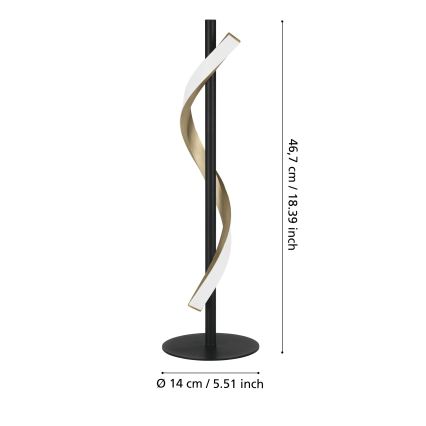 Eglo - himmennettävä LED-pöytävalaisin LED/8,8W/230V 2700/4000/6500K musta/kultainen